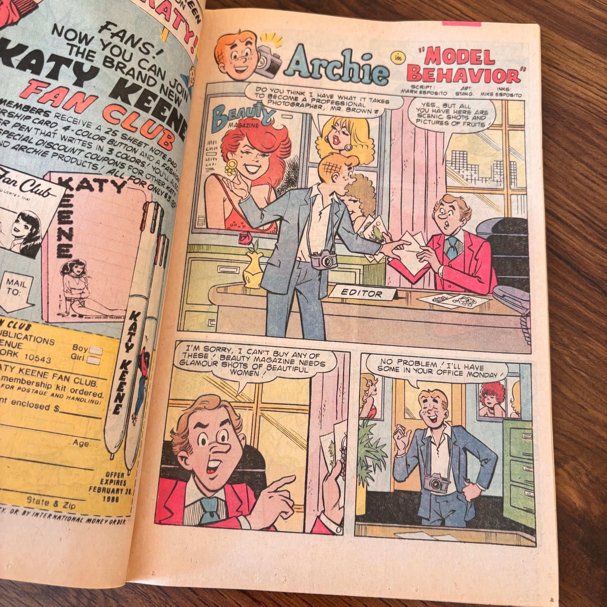 Vintage Archie Laugh comic book with a colorful birthday party cover, classic Riverdale characters, wrapped gifts, cake, and retro Archie Comics nostalgia for collectors.