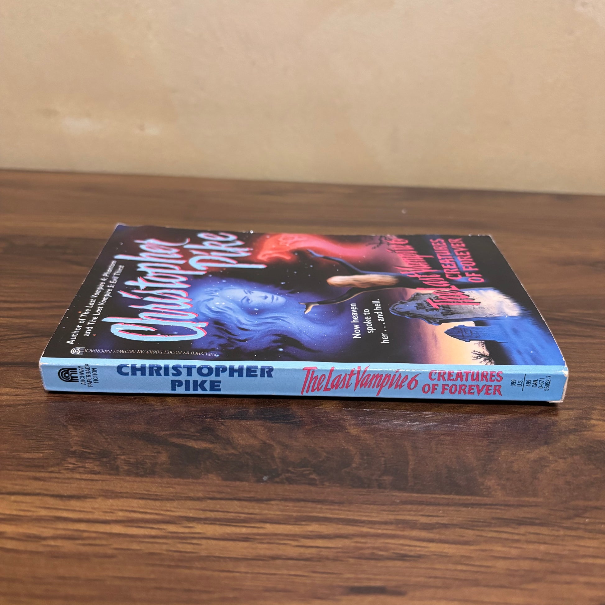 Vintage Christopher Pike Creatures of Forever paperback from The Last Vampire series, featuring original illustrated cover art for fans of retro YA horror and teen vampire books.
