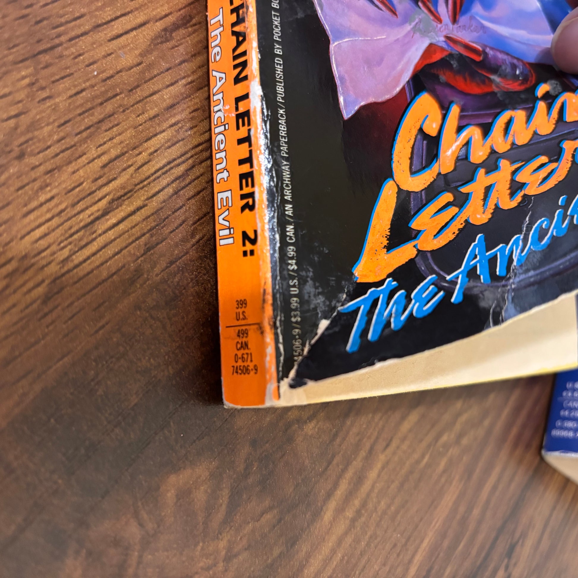 Vintage horror book set featuring Chain Letter and Chain Letter 2 The Ancient Evil, two Christopher Pike paperbacks for fans of retro thriller fiction, creepy mysteries, and 90s horror nostalgia.