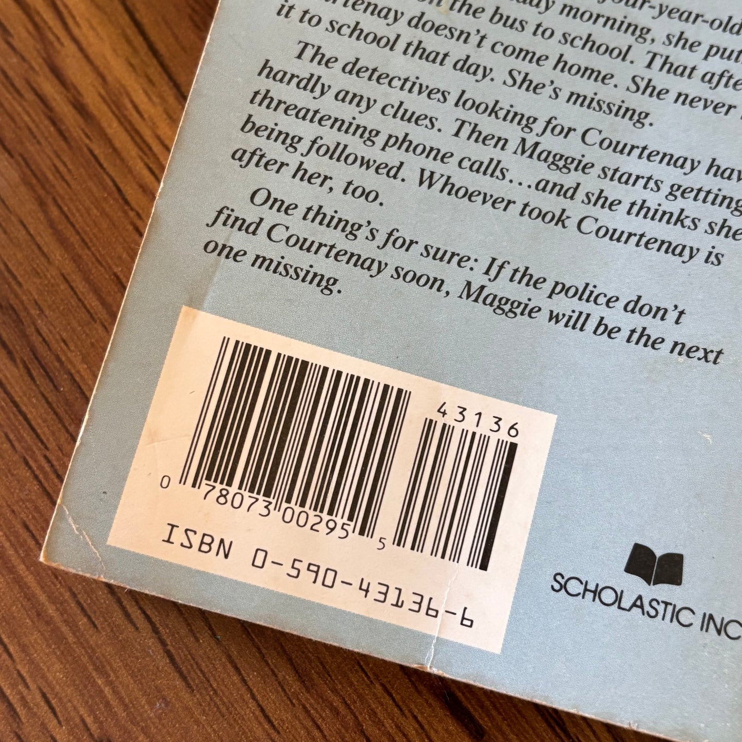 Vintage Scholastic Point paperback Missing Since Monday by Ann M. Martin, an old teen mystery book about a child who never makes it to school and the older sister trying to find her.