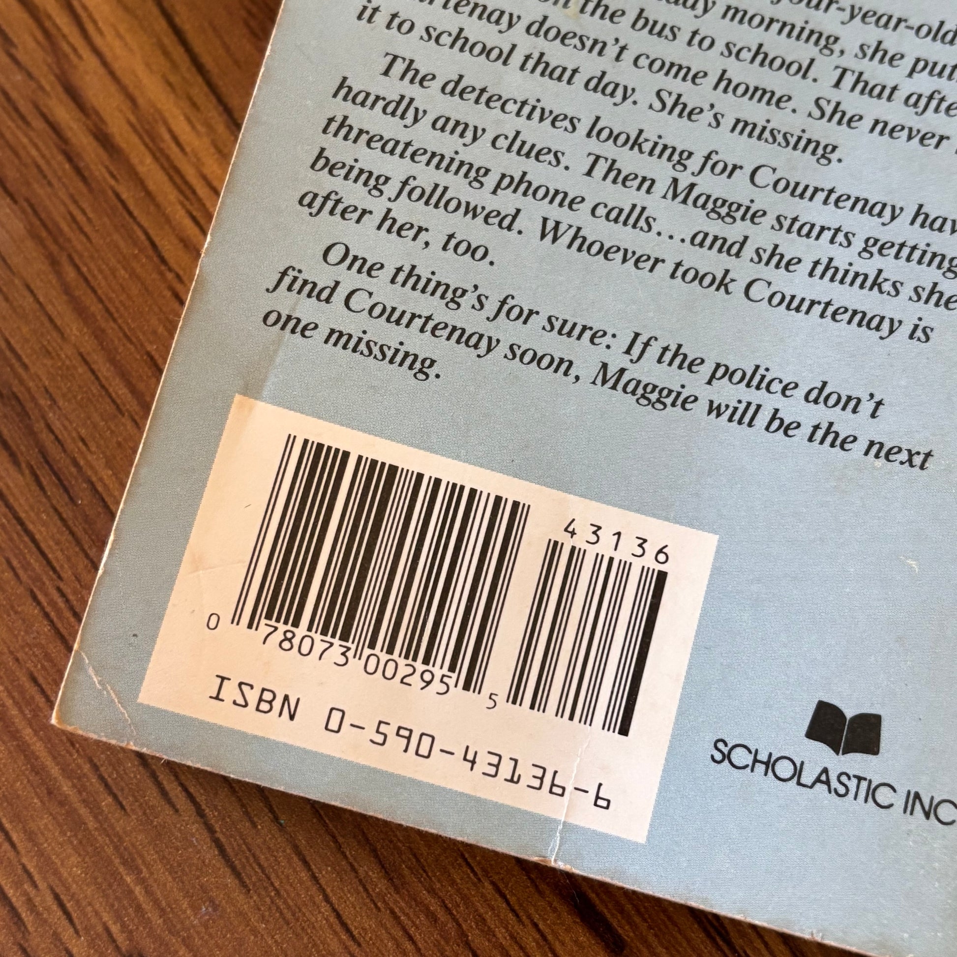 Vintage Scholastic Point paperback Missing Since Monday by Ann M. Martin, an old teen mystery book about a child who never makes it to school and the older sister trying to find her.