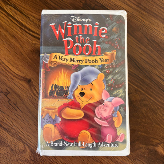 2002 Disney Winnie the Pooh A Very Merry Pooh Year VHS, nostalgic holiday special with classic Pooh Bear Christmas scenes