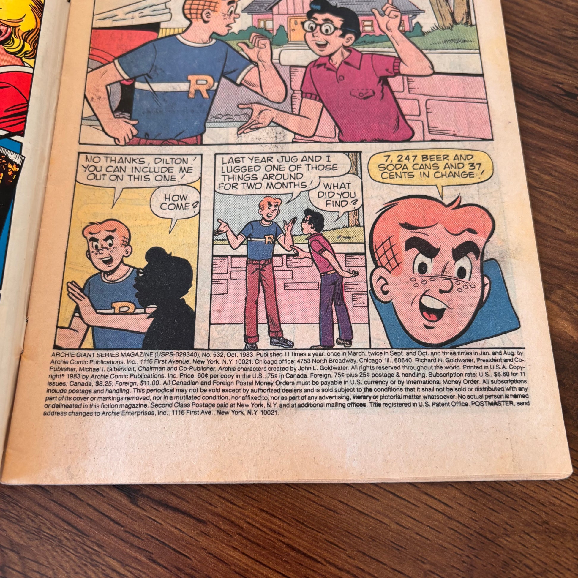The World of Archie No. 532 from October 1983 in the Archie Giant Series, a vintage Archie comic magazine for collectors searching by issue number, date, and series title.